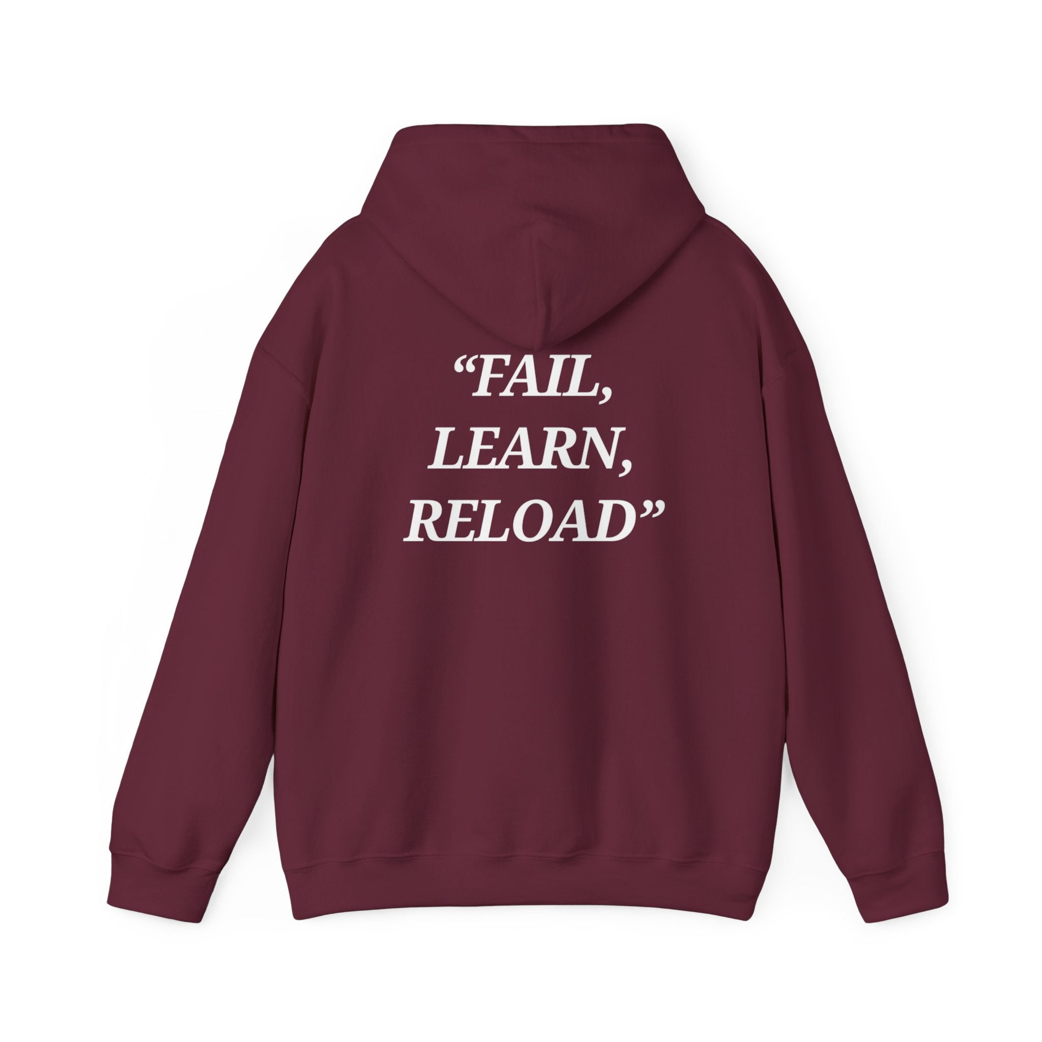 "Fail, Learn, Reload" - Motivational Hoodie With Pocket