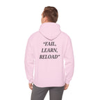 "Fail, Learn, Reload" - Motivational Hoodie With Pocket