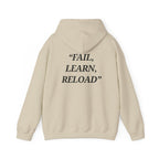 "Fail, Learn, Reload" - Motivational Hoodie With Pocket