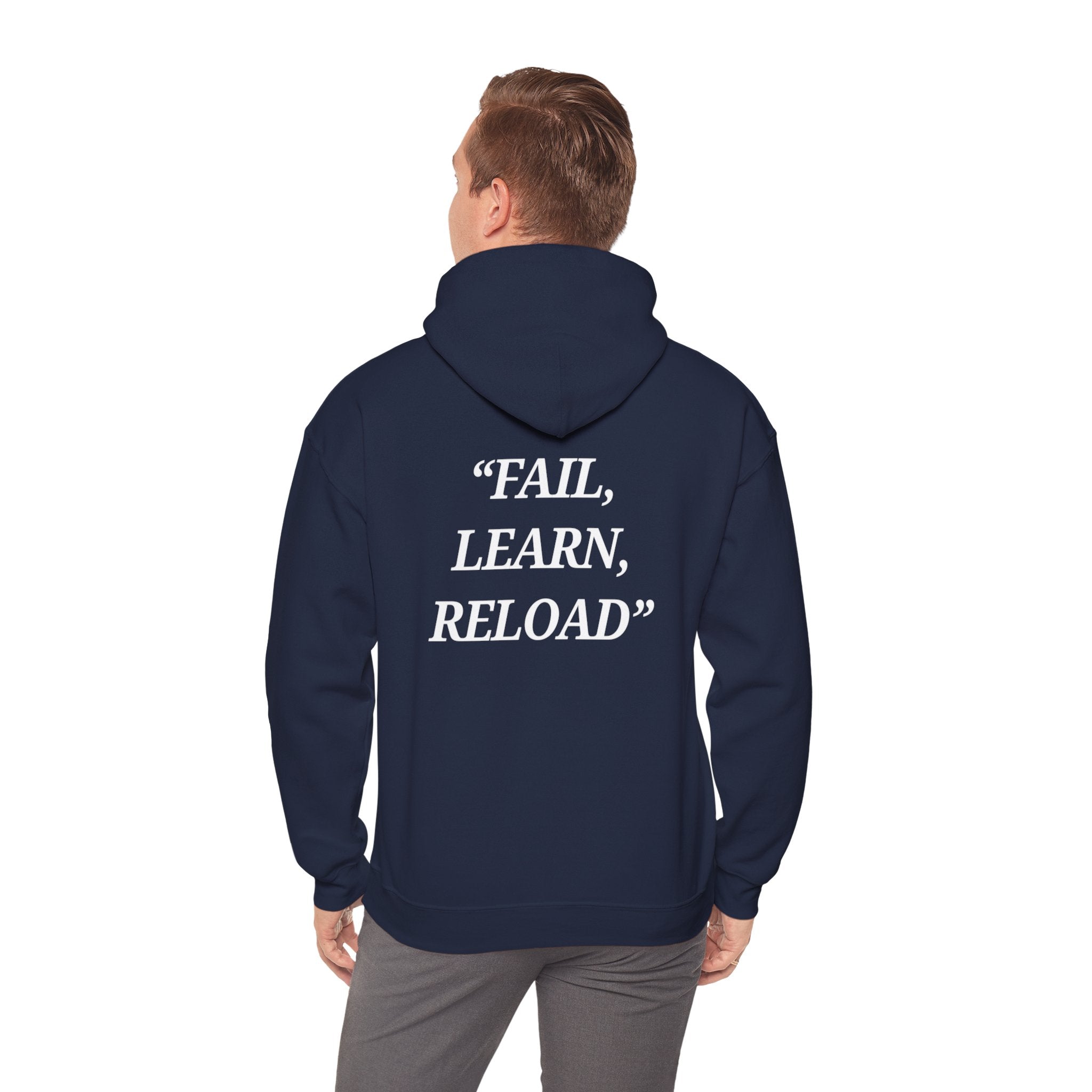"Fail, Learn, Reload" - Motivational Hoodie With Pocket