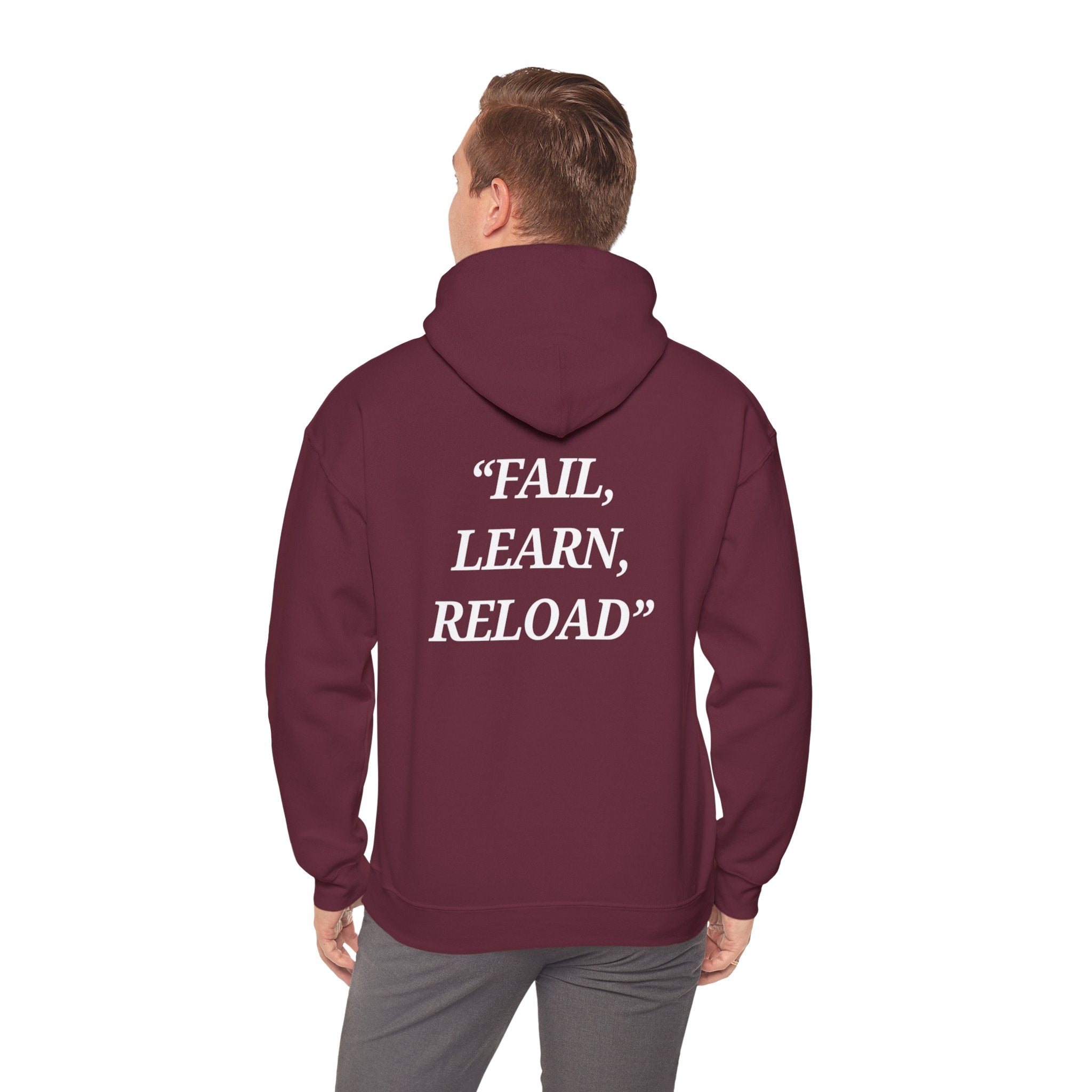 "Fail, Learn, Reload" - Motivational Hoodie With Pocket