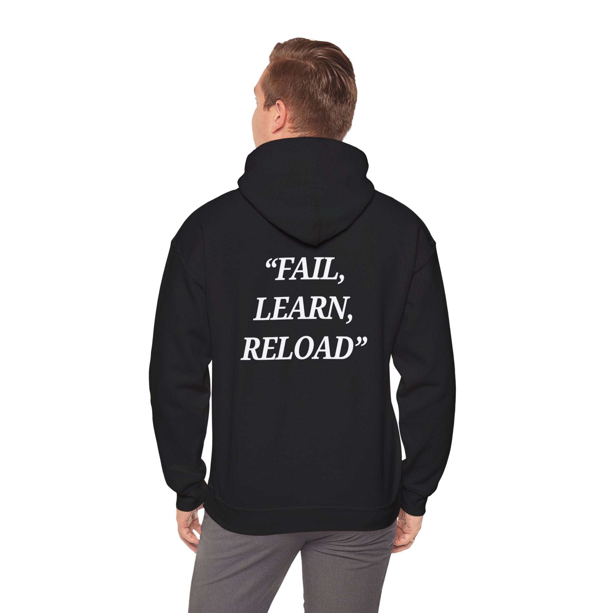 "Fail, Learn, Reload" - Motivational Hoodie With Pocket